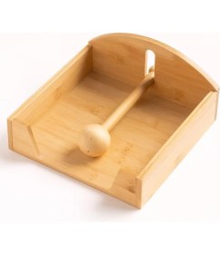 Resim İliva Bambu Kare Peçetelik Modern Tasarım 