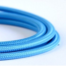 Resim ekiLamp Dekoratif Örgülü Mavi Renkli 2x0,50mm Sargı Kablo 5 Metre 