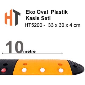 Resim Hayat Trafik Eko Oval Hız Kesici, Plastik Kasis Seti 33x30x4 cm 10 Metre 