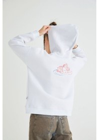 Resim Hello Kitty Lisanslı Baskılı Kapüşonlu Oversize Sweatshirt Renkli 