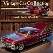 Resim 1:32 Ölçekli Alaşımlı Roket Araba Modeli - Krom Detaylı Siyah Vintage Klasik Araç, Otomobil Tutkunları İçin Die-Cast Hediye, Noel ve Cadılar Bayramı Dekoru, Mekanik Canavar Sergileme 