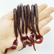 Resim 8 adet 9.5cm/3.74in Yapay Bionik Wobbler Balık Yemleri, 2.7g/0.1oz Simülasyonlu Rulo Kuyruk Solucan Yumuşak Yem, Balıkçılık Takımı 