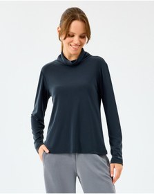 Resim Skechers W Turtle Neck Longsleeve Softluxe T-shirt Kadın Siyah Tshirt S2520185-3817 Siyah 
