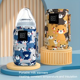 Resim 2 adet/1 adet USB Şarjlı Şişe Isıtıcı, Seyahat ve Kamp için Taşınabilir Yalıtım Çantası, Gençler için Elektrikli Formül Isıtma Cihazı, Piller Dahil Değildir, ≤36V Çalışma Gerilimi 