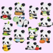 Resim Mini Sevimli Panda Yapı Blokları Oyuncakları, Karpuz Yiyen Panda, Pasta Yiyen Panda, Yüzme Pandası, Minyatür Yaratıcı Panda Hayvan Modelleri, Masaüstü Dekorasyonu, Noel/Doğum Günü Hediyesi 