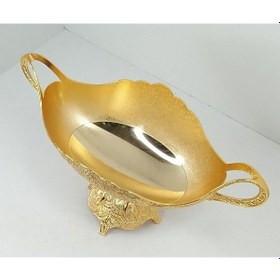 Resim Sena Altın Rengi Kaideli Dışı Ve İçi Kabarma Desenli Gravürlü Gondol 