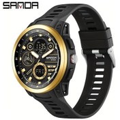 Resim Oldfriend Sanda Erkek Spor Saati Kronometre Takvim Su Geçirmez 50m Gece Işığı Siyah Altın Diğer 