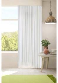 Resim Taç Saten Güneşlik Perde Krem & Beyaz 1.Sınıf Kalite Özel Ölçü 