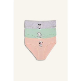 Resim DeFacto Desenli Penye 3'lü Slip Külot Kız Çocuk H5945A826SM 