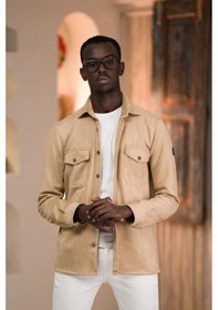 Resim Advante Regular Fit Likralı Çift Cepli Pamuklu Astarsız Kadife Gömlek 001 