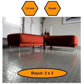 Resim Gri Paralı Muşamba , Zemin Örtüsü, Kaymaz Özellikli Zemin Paspası, 2x3 Metre 