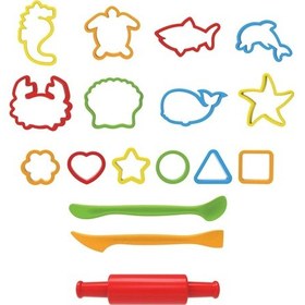 Resim Modelleme Silindir Oyun Hamuru Kalıpları 17 Parça - Oyun Hamuru Seti - Hamur Setleri - Hamur Kalıpla Renkli 