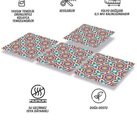 Resim Tink Kendinden Yapışkanlı Kontrast Yıldız Desenli Pvc Karo 30x30 Cm 