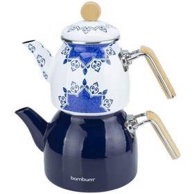 Resim Bambum Unique - Bambu Kulplu Emaye Çaydanlık Takımı Lacivert 