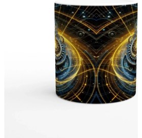 Resim Ikizler Burcu Baskılı Kahve Kupası - Zamanın Çarkları Astroloji Mekanizması Vs1 