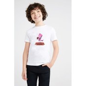 Resim Milo Zooba Battle Royale Baskılı Unisex Çocuk Beyaz T-Shirt 