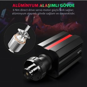 Resim pxn V12 Lite Direct Drive Yarış Direksiyonu Seti - 6 Nm Tork, Hall Sensörlü Pedal 