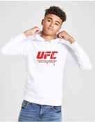 Resim Ufc Logo Baskılı Unisex Çocuk Kapüşonlu Beyaz Sweatshirt Beyaz 