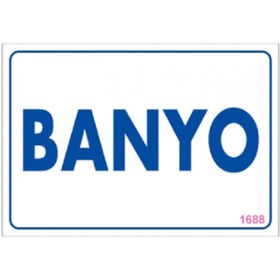 Resim KanvasSepeti Uyari Folyo Etiket Baskılari "Banyo" Etiket Folyo Baskı 17,5*25 Sticker 