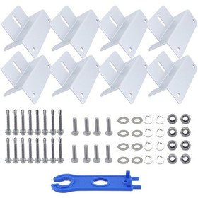 Resim 57pcs / Set Rv Yat Güneş Paneli Z-şekilli Alüminyum Alaşımlı Braket Beyaz 