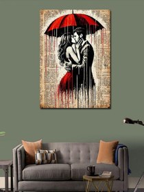 Resim Kanvas Tablo Romantik Kırmızı Şemsiye, 70 x 100 