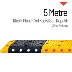 Resim İleri Trafik Klasik Plastik Yol Kasisi Kapaklı Set - 5 Metre 