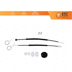 Resim Citroen C3 Pluriel Cabrio 2003-2010 İçin Arka Sağ Cam Kriko Seti 