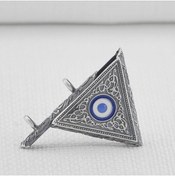Resim Takılingo 925 Ayar Gümüş Nazar Boncuğu Muska Kabı Kolye Ucu 