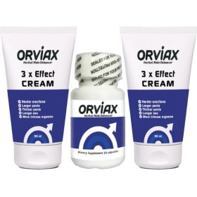 Resim Orvıax Cream 2 Adet Erkeklere Gecikmeye Sertleşmeye Büyütmeye Üç Etkili Mucize Krem + 1 Ad. Orviax 30LU Kapsüller 