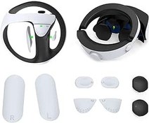 Resim 8 PCS Set PS VR2 Controller Silicone Anti-Slip Pad L/R Set + Lens Protective Cover Compatible with PS VR2 Protective Accessories 
