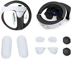 Resim 8 PCS Set PS VR2 Controller Silicone Anti-Slip Pad L/R Set + Lens Protective Cover Compatible with PS VR2 Protective Accessories 