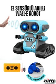 Resim giffy Oyuncak Uzaktan Kumandalı El Sensörlü Akıllı WALL-E Robot Dahili Şarjlı Işıklı Sesli Fonksiyon Sarı 