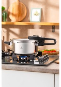 Resim Emsan Fast Cooker Çift Emniyetli Düdüklü Tencere 4 +6 Lt Siyah 