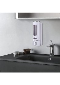 Resim 400 Ml Duvara Monte Manuel Sabunluk Sıvı Lavabo Sabunluk El Sabunu Beyaz Renk 2 Adet Beyaz Renk Beyaz 