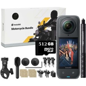 Resim Insta360 X4 360 Derece 8K Aksiyon Kamerası Motosiklet Kiti + 512 GB SD Kart 