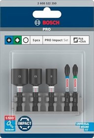 Resim Bosch Professional Accessories 2608522350 Impact-Lokma Anahtar 8/10/13 + Bits, 0 W, 0 V 