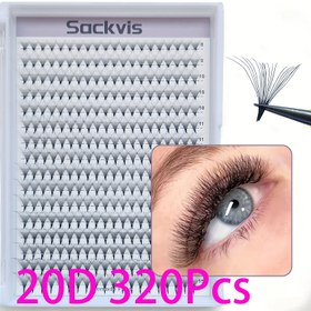Resim 320 adet Sackvis 20D Hacim Kirpik Uzantıları - C/D Curl, Uçlu Taban, Uzun Ömürlü Kullanım, Yeniden Kullanılabilir Bitkisel Squalane, Doğal ve Anime Tarzı DIY Sahte Kirpikler, Uzun Ömürlü Makyaj | Hacim Kirpikler | Kıvırma Kirpikler, Kirpik Uzantıları 
