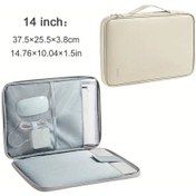 Resim Cloudstore 14 İnç Bej 3 Renk 13-15.6 Inç Faux Leather Laptop Çantası Tam Açılır Tablet Bölmeli Koruyucu Diğer 