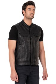 Resim The Biker Jeans California Deri Motosiklet Yeleği 