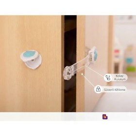 Resim MERİVİA Bebek ve Çocuklar Için Dolap Çekmece Emniyet Güvenlik Kilidi (5405) 
