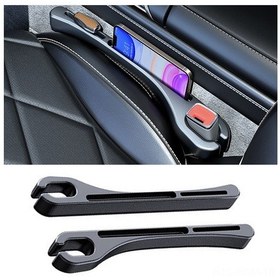 Resim Suofeng Oto Koltuk Aralığı Dolgusu - Kayıp Eşya Engeli, Araç İçinde Saklama Ve Korumalı Fırça, Siyah 2 Adet Set 