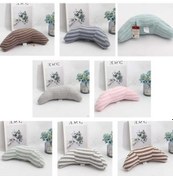 Resim Wondernest 2 Adet Çocuk Boyunluk Kafalık, Rahat Araba Yastığı Omuz Koruma Mavi Gri Şerit 