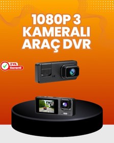 Resim Araç İçi Güvenlik Kamerası 3 Kanallı 24 Saat Park Kaydı Destekli 