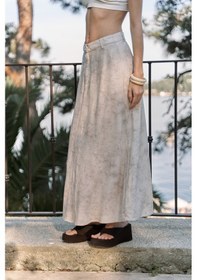 Resim Mai Collection Mai Studios Co. Garias Cepli Uzun Batik Desenli Bej Etek Bej 