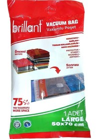 Resim Brillant Vakumlu Poşet/hurç 50 70cm Large İç Adet 1 6 Lı Set Şeffaf 