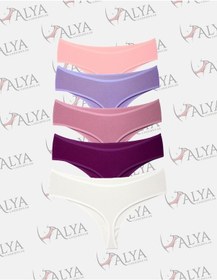 Resim Alya Underwear Kadın Külot Yüksek Bel Tanga, Toparlayıcı - 2 Siyah, 1 Beyaz, 2 Ten S, M, L, Xl, 2xl - 5 Adet Çok Renkli P25 