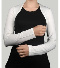 Resim Altobeh Uzun Kollu Kadın Tesettür İçe Giyilen Bolero - Ekru Çok Renkli 