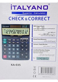 Resim Italyano K-035 12 Hane İşlem Kontrol Masaüstü Hesap Makinesi 