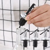 Resim Sızdırmaz Gümüş Renkli Yağ Dökme Kapağı - Kolay Dökme Ağızlığı, Dayanıklı ABS, Soya Sosu, Sirke & Pişirme Yağları için Çok Amaçlı - Yer Tasarruflu Mutfak Gereci 