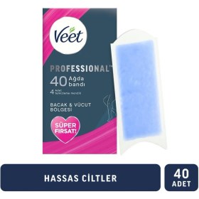 Resim Veet Professional Ağda Bandı Hassas Ciltler İçin 40'lı Bacak & Vücut Bölgesi Temizleme Mendili 